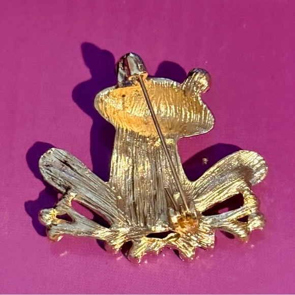 Sparkling Frog Brooch with Rhinestones New - Picture 4 of 9